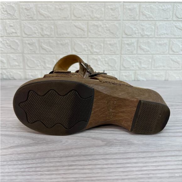 Dansko Sophie Slide Sandals WMNS 38 Wedge Brown Iridescent Grain Leather Slip on - Picture 7 of 8